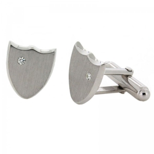 Hector Shield CZ Cufflinks Silver