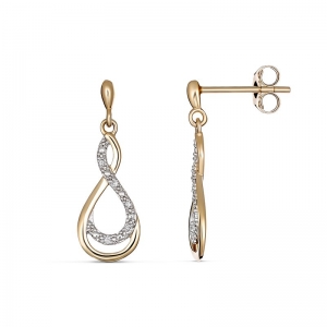 Illusions Infinity Drop Earring 9kt Yellow Gold