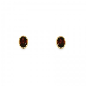 Minda Garnet Earrings 9kt Yellow Gold