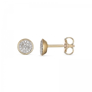 Willow Diamond Stud Pave Earring 9kt Yellow Gold