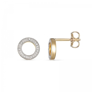 Leila Diamond Stud Earrings 9kt Yellow Gold