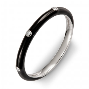 Enamoured Black Enamel Diamond Ring