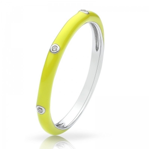 Enamoured Neon Yellow Enamel Diamond Ring