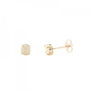Adeline 5mm Round Solid Opal Earring 9kt Yellow Gold