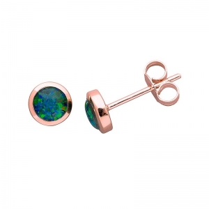 Anastasia 5mm Round Triplet Opal Earring
