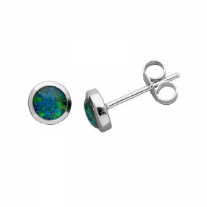 Anastasia 6mm Round Triplet Opal Earring