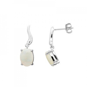 Alexis Oval Solid Opal Drop Earring