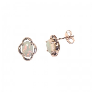 Aisha 7x5mm Oval Solid Opal Earring