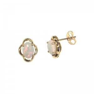 Aisha 7x5mm Oval Solid Opal Earring (EO1043-7X5SC - )