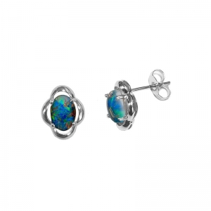 Aisha 7x5mm Oval Triplet Opal Earring
