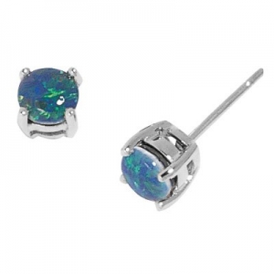 Baylor 6mm Round Triplet Opal Earring