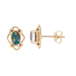 Celine Oval Triplet Opal Earring (EO966-TC - )