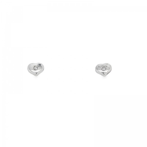 Nellie Diamond Heart Earrings 9kt White Gold