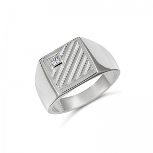 Cody  Square Cubic Zirconia Ring Silver
