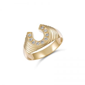 Collin Horseshoe Diamond Ring 9kt Yellow Gold