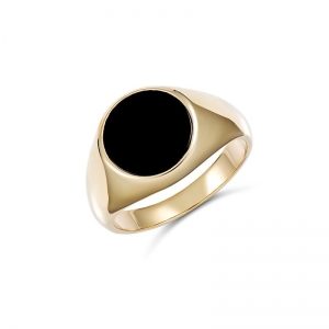 Dominic Round Black Onyx Ring (GR205C - )