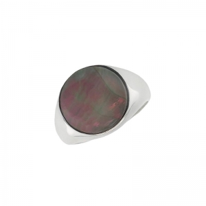 Denim Round Black Mother of Pearl Ring (GR206-BMOP-A - )