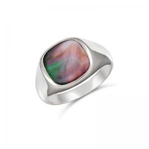 Declan Cushion Mother of Pearl Ring Silver