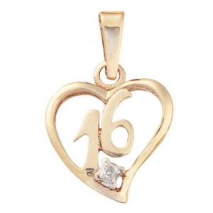 Portia 16th Birthday Diamond Heart Pendant (P413-16-DC - )