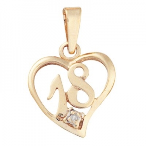 Portia 18th Birthday Diamond Heart Pendant (P413-18-DC - )