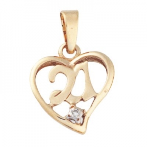 Portia 21st Birthday Diamond Heart Pendant (P413-21-DC - )