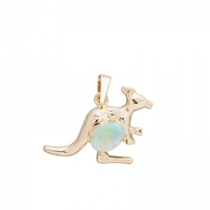 Kangaroo Solid Opal Pendant