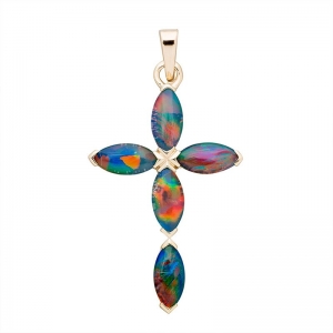 Katherine Cross Triplet Opal Pendant