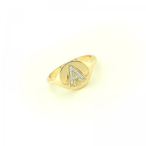 Initial Diamond Set Ring - A