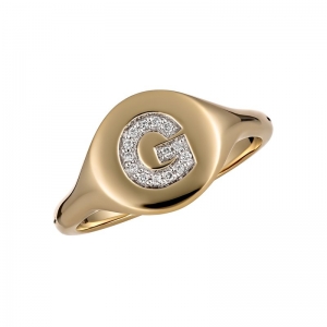Initial Diamond Set Ring - G