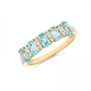 Stephanie Blue Topaz & Diamond Ring (RCS05-105865BTDC - )