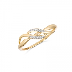 Kiara Diamond Set Twist Ring 9kt Yellow Gold