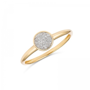 Willow Diamond Set Oval Ring 9kt Yellow Gold