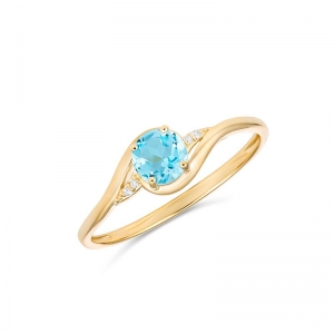 Mina Blue Topaz & Diamond Ring