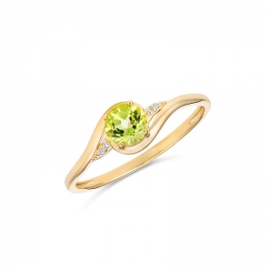 Mina Peridot & Diamond Ring 9kt Yellow Gold