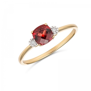 Natasha Square Garnet & Diamond Ring