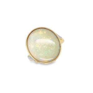 Jemima (A) Freeshape Solid Opal & Diamond Ring