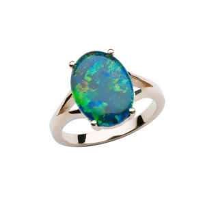 India Oval 14x10mm Triplet Opal Ring