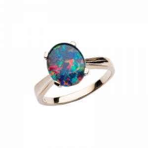 Iris Oval 11x9mm Triplet Opal Ring