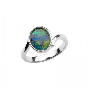 Irene Oval 10x8mm Triplet Opal Ring