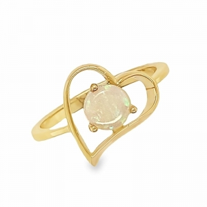 Ivanka Heart Solid Opal Ring 9kt Yellow Gold